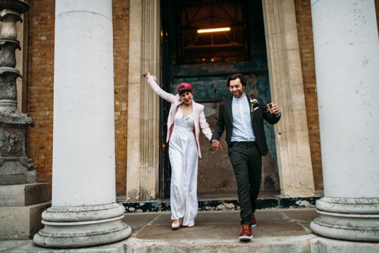 Asylum Wedding With An Awesome Jumpsuit